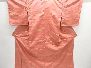 アンティーク　抽象模様織出し手織り紬着物